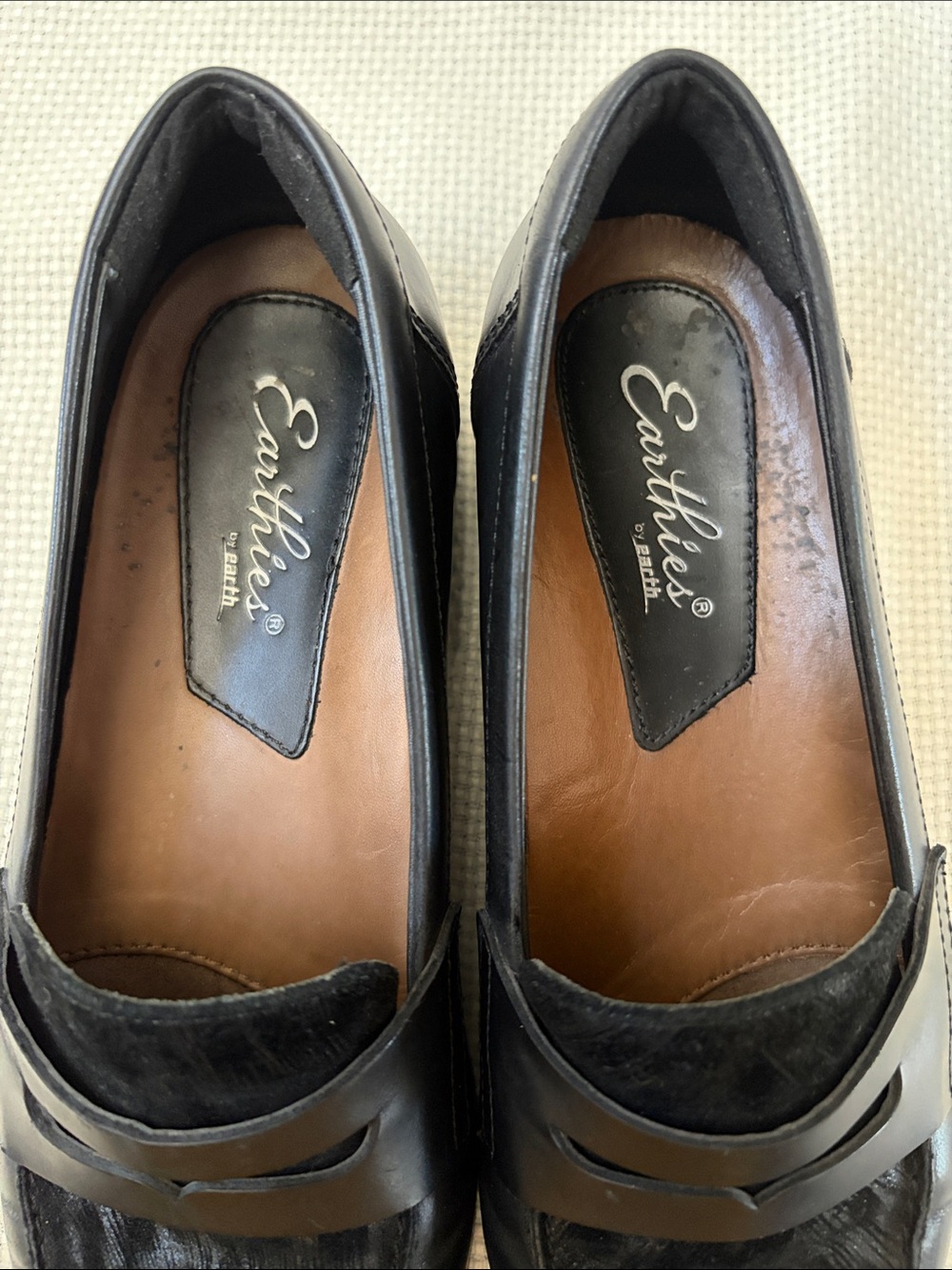 Earthies Black Leather & Haircalf Penny Loafers - Picture 9 of 9